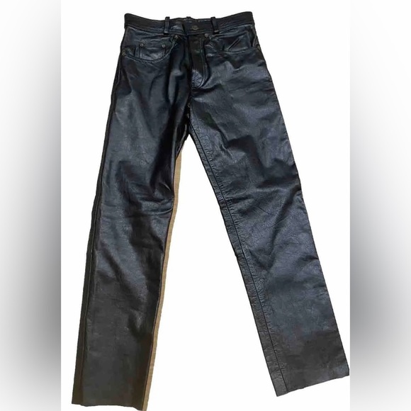Vintage Other - Vintage Leather Biker Pants Black 30x30 Men’s Or Women’s Kookie Motorcycle Pants